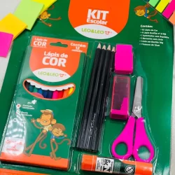 OFERTA Kit Material Escolar Lapis De Cor Multicolorido 12 Unidades  Leo e Leo Pintura Desenho