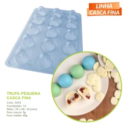 Forma BWB - Trufa 40g Linha Casca Fina - Ref.: 3692 - Forma Especial 3 Partes - A MAIS VENDIDA!