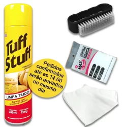 1 Limpa Tudo Tuff Stuff 1 Esponja Magica 1 Flanela 1 Escova Limpeza Espuma Sofá Carpetes Estofados