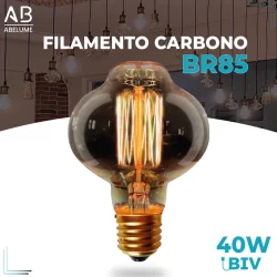 Lâmpada Filamento E27 Carbono BR85 40W  LUZ QUENTE (AMARELO) Âmbar 110V~220V