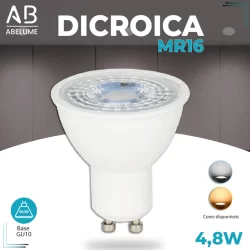 Lâmpada Led Mr16 Dicroica Gu10 4,8w Bivolt Luz Branca/Amarela
