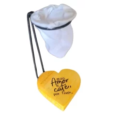 Mini coador de café + filtro (Mais amor e café... base coração)