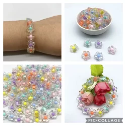 Contas Miçangas Entremeio Flor 20 unidades Miolo Colorido DIY
