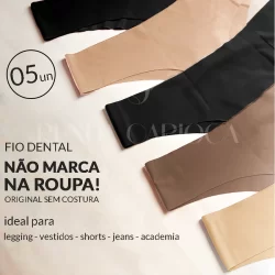 Kit 5 Calcinha Sem Costura Fio Dental Corte a Laser Não Marca
