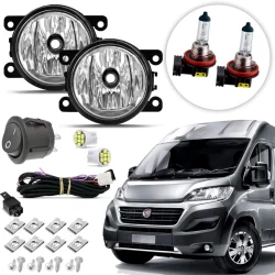 Kit farol de Milha Neblina Auxiliar Lente de Vidro Fiat Ducato 2018 2019 2020