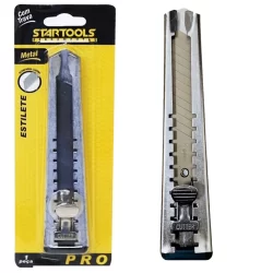 OFERTA Estilete Com Lâmina Em Metal 15 Cm Profissional Com Trava Multiuso Universal Startools