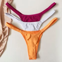 kit com 3 Calcinhas Fio Duplo Biquini Poliamida Premium Lingerie Feminina  Tanga com Tirinhas Fita