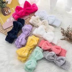 kit com ate 12 Faixa com laço /Tiara lisa para Maquiagem Rosto Limpo Make Up