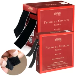 Fecho De Contato Adesivo Parede Hack Móvel Preto 25mm - 50m Com 10 Metros - ARTEPUNTO