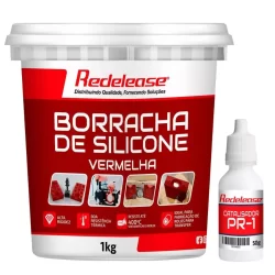 Borracha De Silicone Vermelha Rígida para Fundição Com Catalisador 1,050 Kg