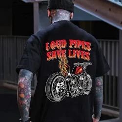 Camiseta T-shirt Unissex Algodão Motorcycle Save Lifes Moto