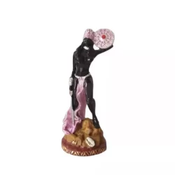 Imagem De Obá Orixá 14cm Em Resina Escultura Religiosa Para Decoração, Altar Ou Presente
