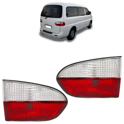 Lanterna Traseira  H1 Starex 2000 2001 2002 2003 2004 Bicolor Mala Lente Estriada Acrilico