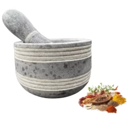 PILÃO E SOCADOR PEDRA  SABÃO GRANITO