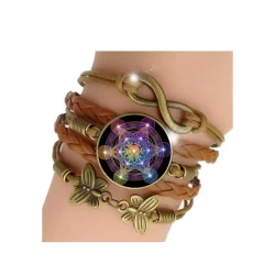 Pulseira Feminina Cubo de Metatron Geometria Sagrada Ajustável