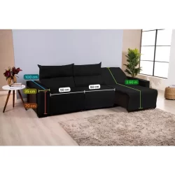 Protetor sofá Retrátil e Reclinavel Veste Fácil Liso Em malha Suplex
