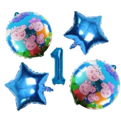 kit C/4 Balões Peppa Pig+Numero 40Cm