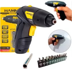 Kit Mini Parafusadeira 4.8V A Bateria + Bits Fenda Philips Broca Carregador Bivolt Portátil Prático