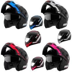 Capacete Moto Mixs Captiva Route Articulado Viseira interna fumê
