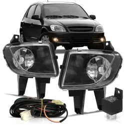 Kit Farol Milha Celta 2007 2008 2009 2010 2011 2012 2013 Prisma Botão Universal