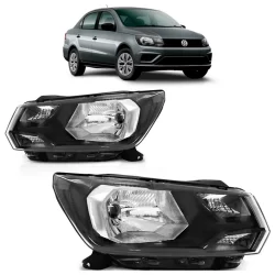 Farol Dianteiro Voyage G8 2018 2019 2020 Máscara Negra Foco Simples Lente Lisa Acrilico
