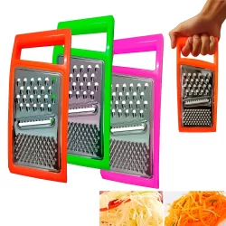 Ralador 1 Faces Inox Com Alca  Queijos Nozes Legumes Sortido
