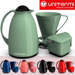 Kit Café Prático Unitermi Garrafa Térmica Bule 650ml Para Café Acompanha Porta Filtro Coador E Açucareiro