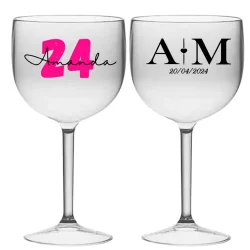 30 taças de gin 450ml Personalizada Acrílica para casamento e Aniversario formatura