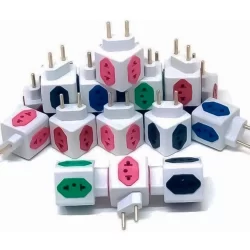 Novo Adaptador Tê Para Tomada 10/20A Cubo 4 Em 1 Benjamin Prático Kit Com 50 Unidades