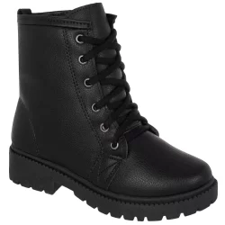 Bota Feminina Infantil Cano Curto Coturno Tratorada Menina Salto Baixo Confortável La Requinte