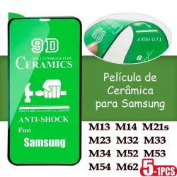 Película Cerâmica 9D 3D Samsung Gel Hidrogel Flexível M13 M14 M23 M21S M32 M33 M34 M52 M53 M54 M62