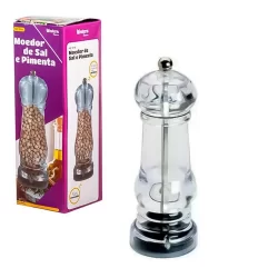 Moedor De Sal Grosso Pimenta Do Reino Ergonômico Culinário Transparente Excelente Qualidade