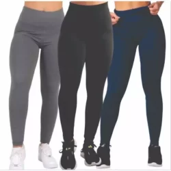 Calça Legging Suplex Cós Alto Liso Fitness Feminino Academia Preto