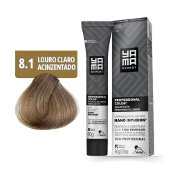 Coloração Yamá Creme Professional Color Nano Infusion 8.1 Louro Claro Acinzentado