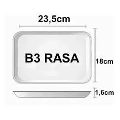 Bandeja Isopor B3 Rasa 23,5cmx18cm 100un