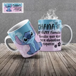 Caneca Stitch Lilo Disney Porcelana 325 ml - Coleção