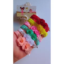 Kit Faixa de bebê Maria Flor menina acessórios laço lindo tiara recém confortável não machuca pequeno presente enxoval gestante RN promoção artesanal