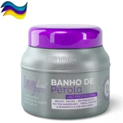 Máscara Banho de Pérola Forever Liss 250g Matizador Loiro Perolado Brilhante Hidratação Intensa