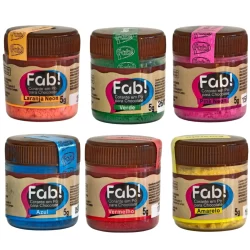 6 CORANTES  EM PÓ PARA CHOCOLATE CORES FAB