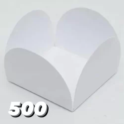100~600 FORMINHAS BRANCAS 4 PÉTALAS PARA BRIGADEIROS  3,5x3,5x2,5 HAPPY//