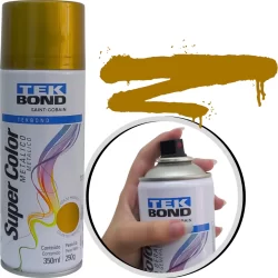 Tinta Spray Super Color Dourado Metálico 350ml Tekbond