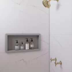 Nicho de  Banheiro Branco Orgnaizador Porta Shampoo Polido Banheiro 60x30cm