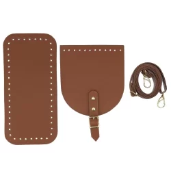 Kit Para Bolsa de Crochê,artesanatos Alça+ Fundo+Aba fivela em Couro Sintético
