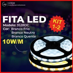 Fita LED 3528 Super Led Ultra 5M a prova d'água 600 Leds | Luz Branca e Luz Neutro | IP20 (Não Acompanha Fonte)