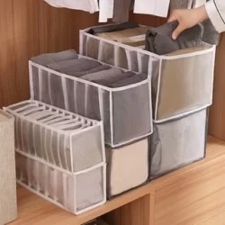Kit Organizador De Gavetas De Jeans Dobráveis/Roupas De Compartimento De Malha Economia De Espaço Em Casa