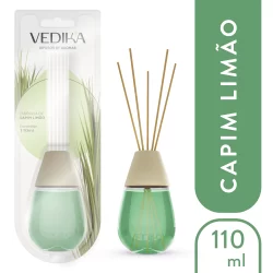 Difusor de Aromas Vedika com varetas - Capim Limão 110ml