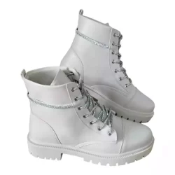 Bota Coturno Feminina Tratorada OFF c/ cordão de STRASS casual moda