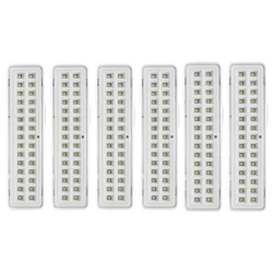 Kit 6 Luminárias De Emergência 30 Leds Bivolt Recarregável - Elgin