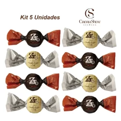Kit 5 Trufas Zero adição Açucar Cacau Show 30g - Ao Leite e Branco SORTIDOS Chocolate Cacau Show
