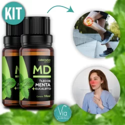 2 MD óleo de menta + Eucalipto  anti-inflamatório e cicatrizante Original Labornatus